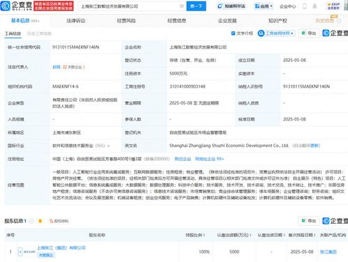 張江集團布局未來 成立數(shù)智經濟發(fā)展公司，深耕數(shù)據處理服務新藍海
